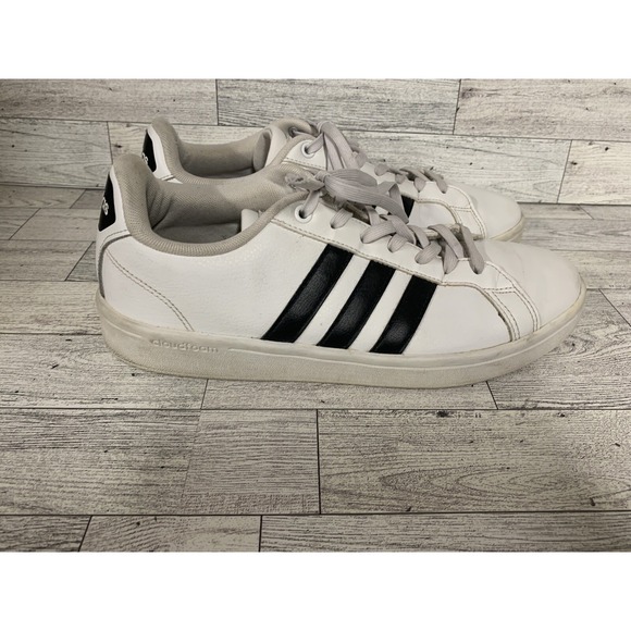 Adidas Cloudfoam Advantage Women's White/Black 3 Stripe Shoes Size 8.5 - Picture 2 of 13